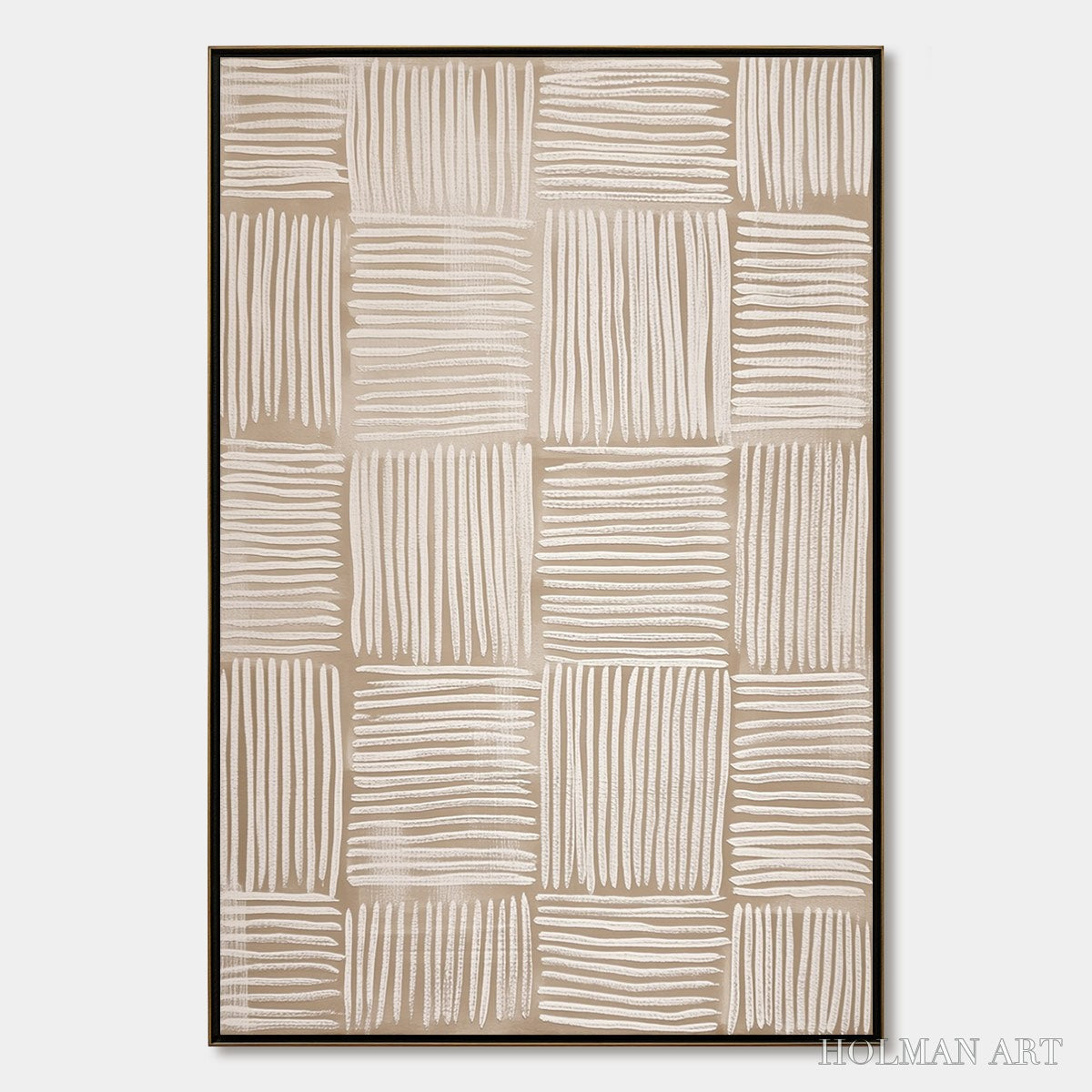HOLMAN ART Woven Calm – Textured Minimalist Wabi-Sabi Abstract Painting - image 1