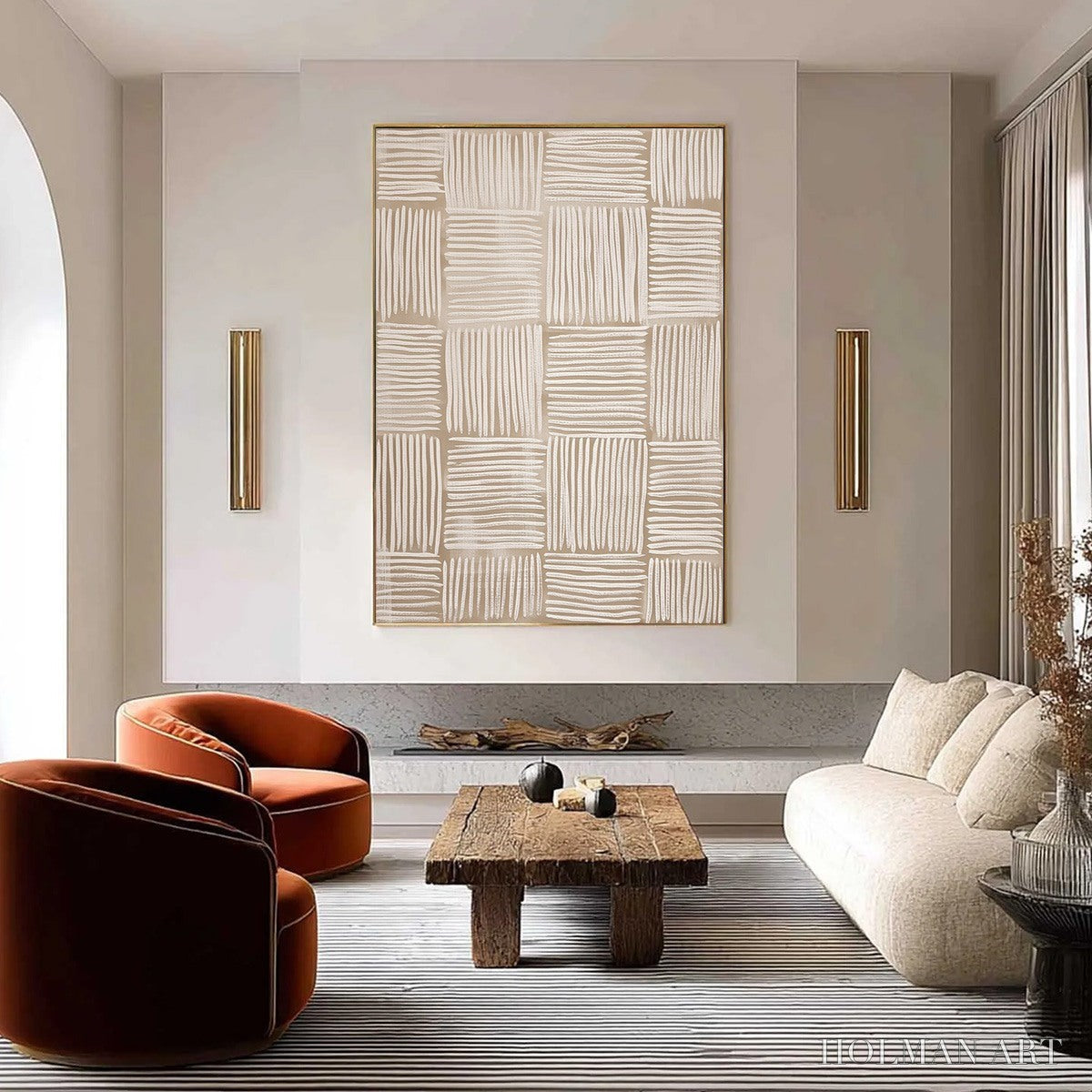 HOLMAN ART Woven Calm – Textured Minimalist Wabi-Sabi Abstract Painting - image 2