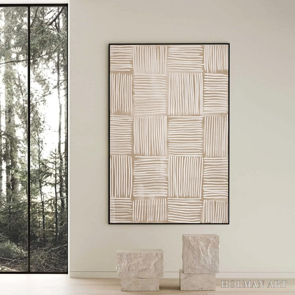 HOLMAN ART Woven Calm – Textured Minimalist Wabi-Sabi Abstract Painting - image 6