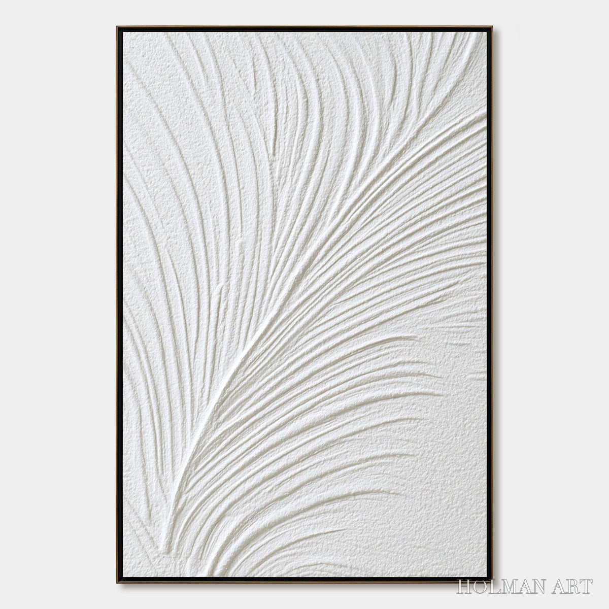HOLMAN ART Plume – Textured Minimalist Wabi Sabi Feather Painting - image 1