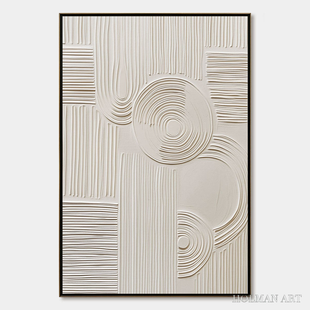 HOLMAN ART Sculpted Serenity – Textured Beige Minimalist Wabi Sabi - image 1