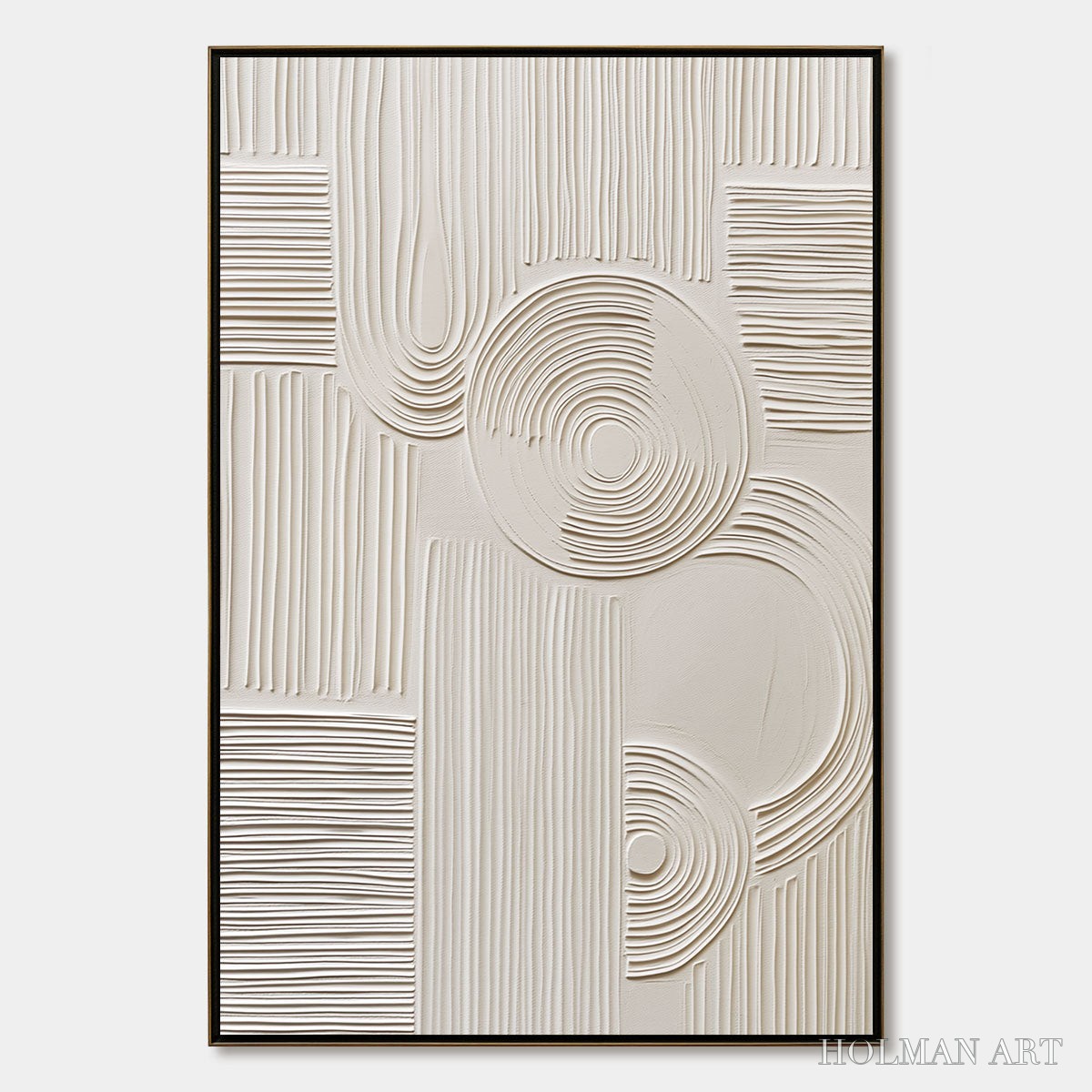 HOLMAN ART Sculpted Serenity – Textured Beige Minimalist Wabi Sabi - image 1