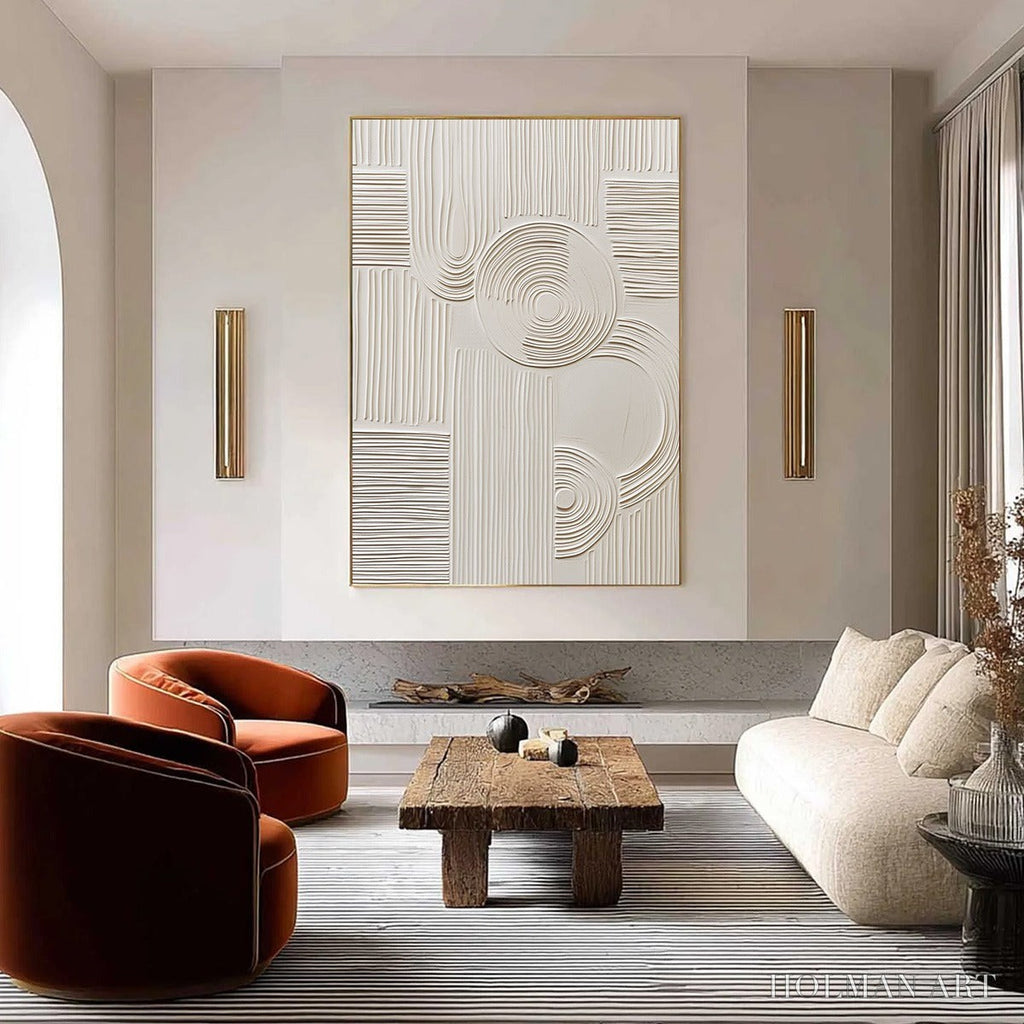 HOLMAN ART Sculpted Serenity – Textured Beige Minimalist Wabi Sabi - image 2