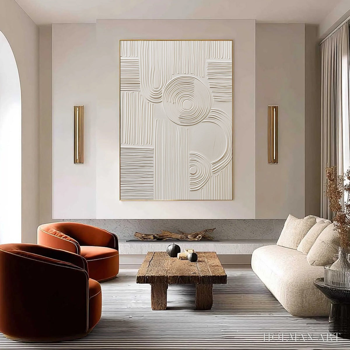 HOLMAN ART Sculpted Serenity – Textured Beige Minimalist Wabi Sabi - image 2