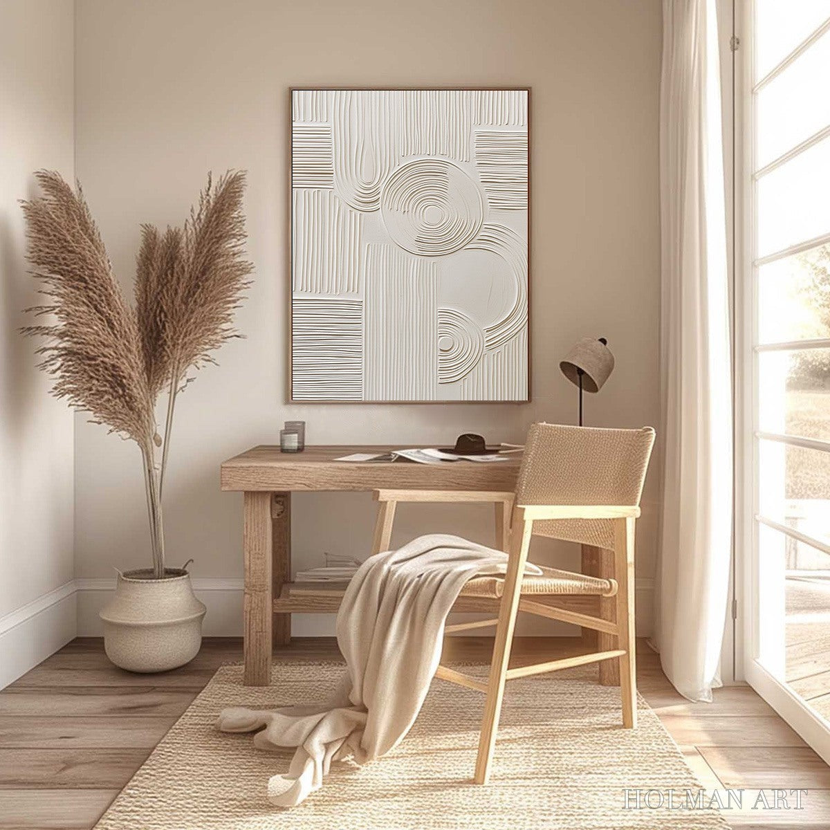 HOLMAN ART Sculpted Serenity – Textured Beige Minimalist Wabi Sabi - image 4