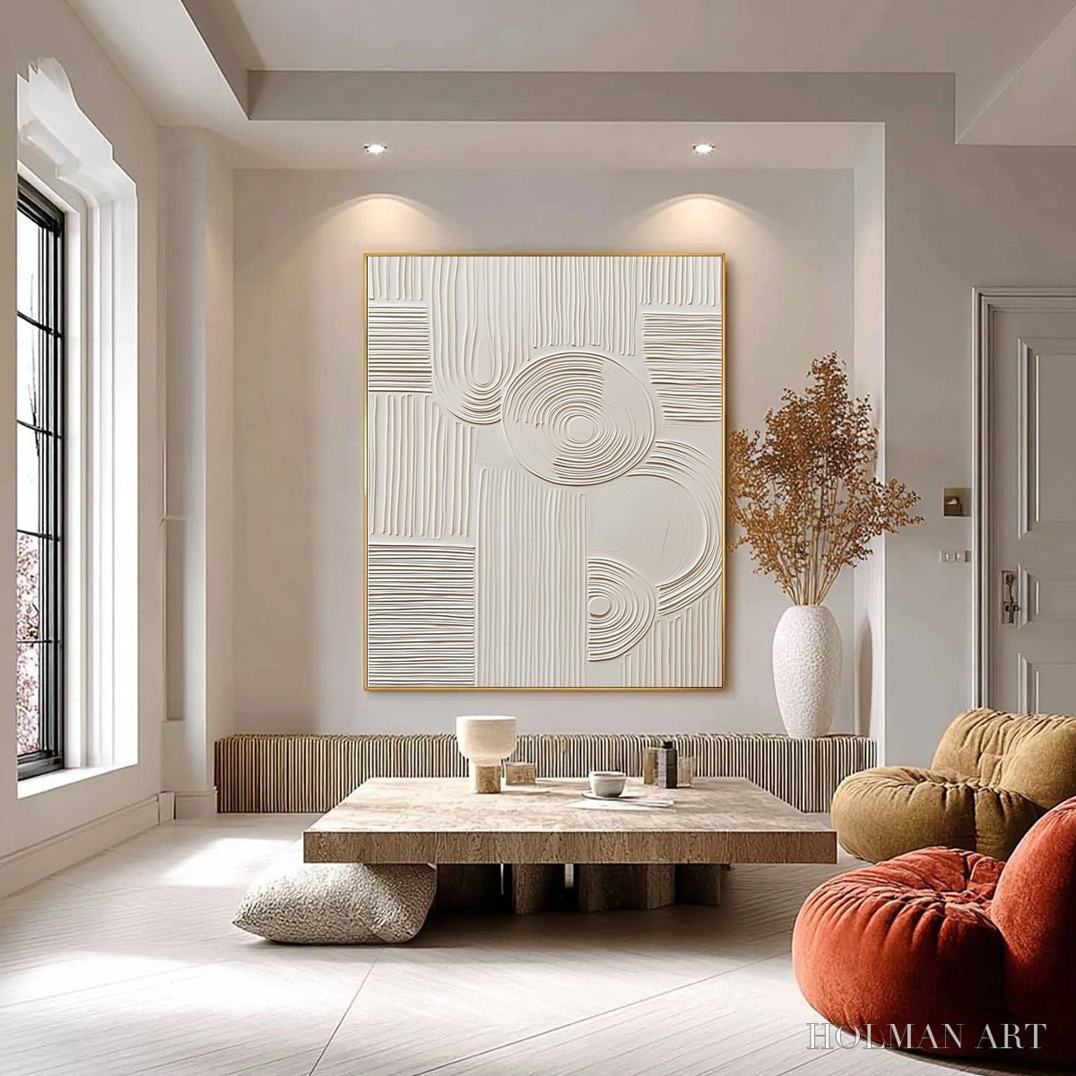 HOLMAN ART Sculpted Serenity – Textured Beige Minimalist Wabi Sabi - image 6