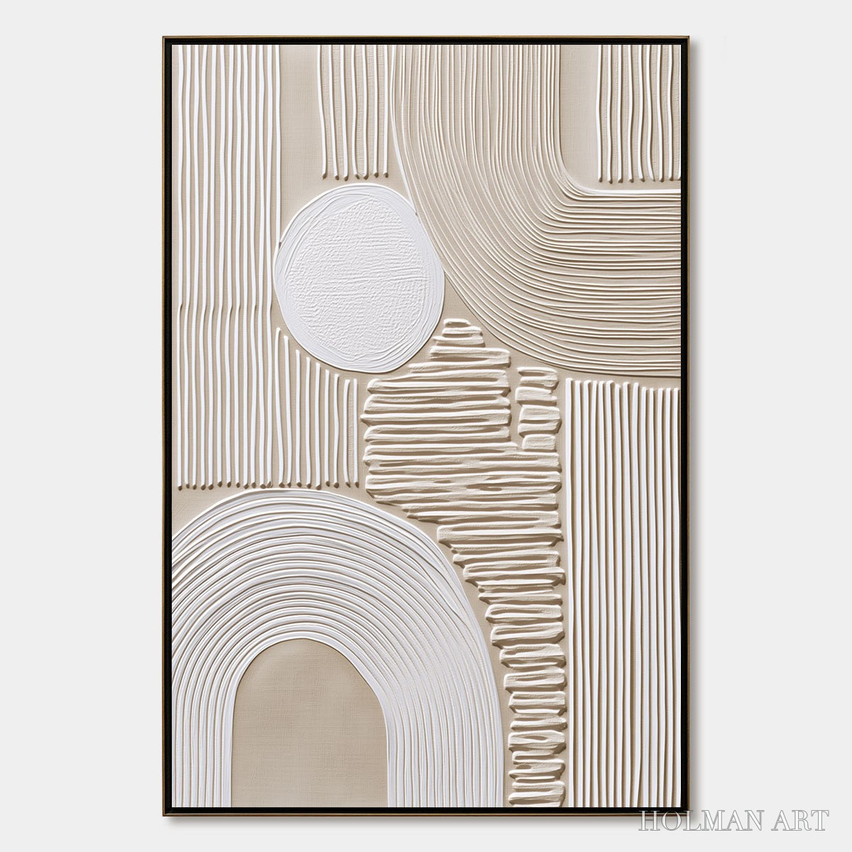 HOLMAN ART Zenith – Textured Wabi Sabi in Minimalist Beige and White - image 1