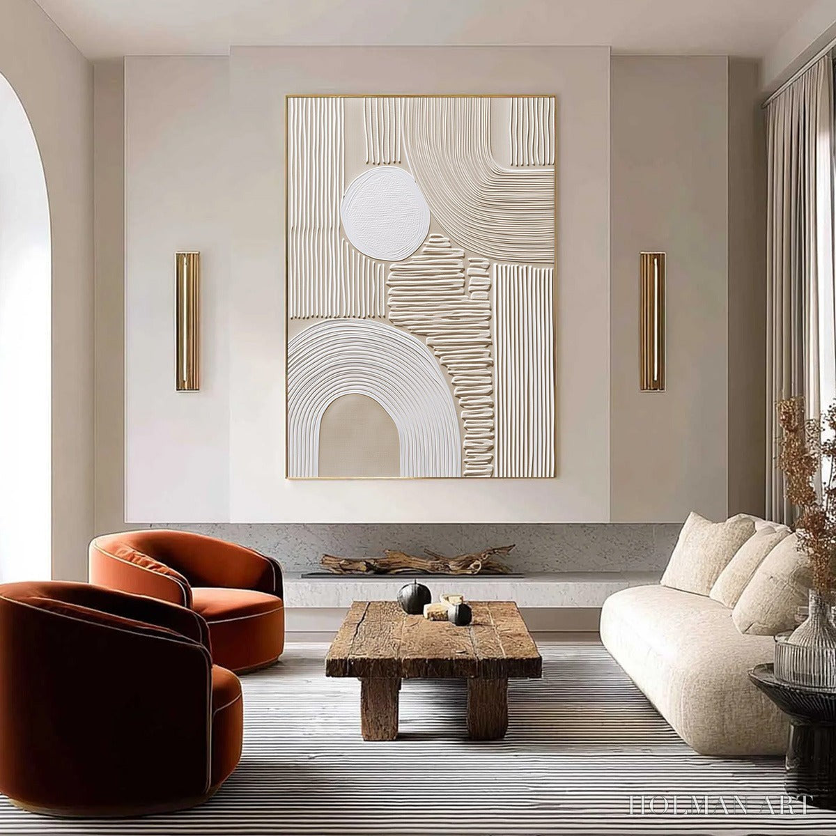HOLMAN ART Zenith – Textured Wabi Sabi in Minimalist Beige and White - image 2