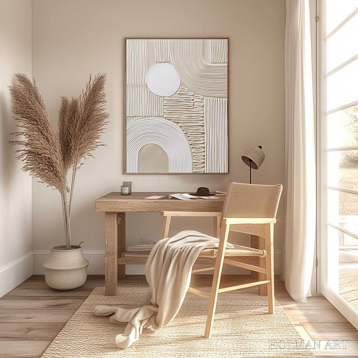 HOLMAN ART Zenith – Textured Wabi Sabi in Minimalist Beige and White - image 4
