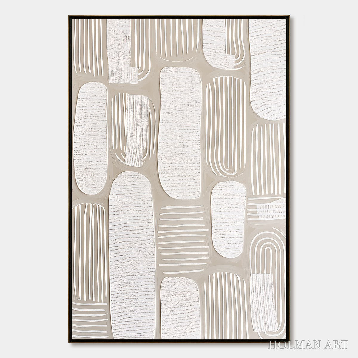 HOLMAN ART Quiet Rhythms – Textured Wabi Sabi Abstract Painting in Neutral Tones - image 1