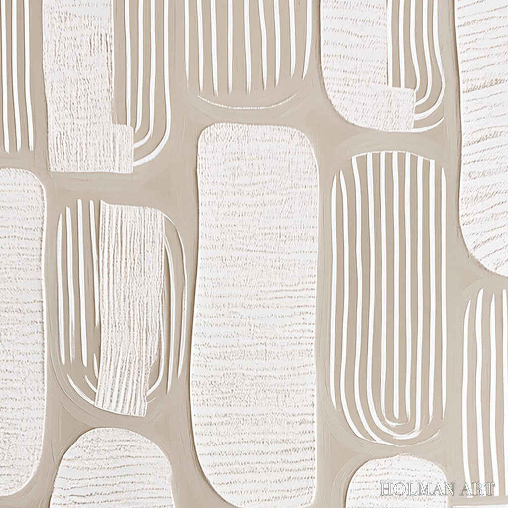 HOLMAN ART Quiet Rhythms – Textured Wabi Sabi Abstract Painting in Neutral Tones - image 3