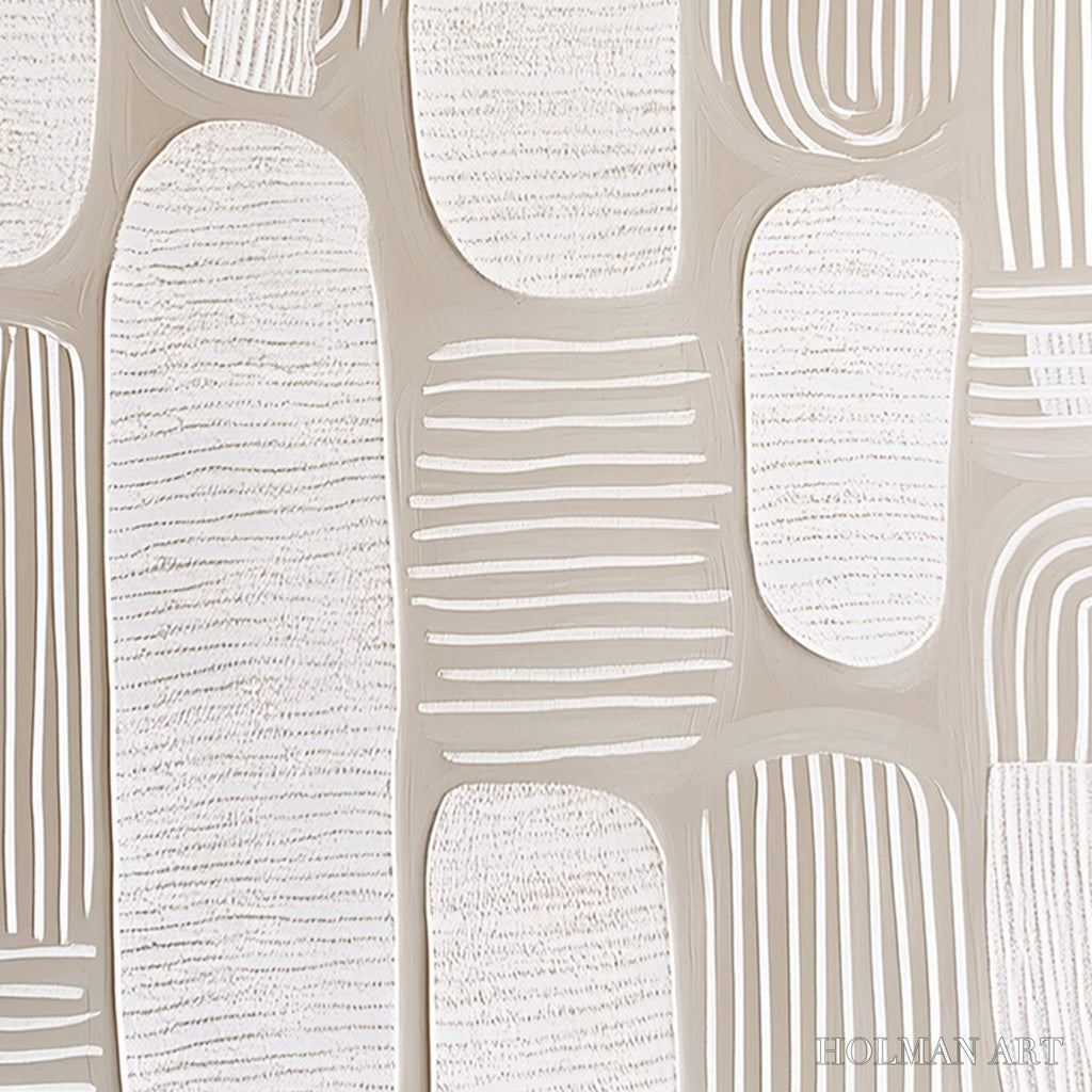 HOLMAN ART Quiet Rhythms – Textured Wabi Sabi Abstract Painting in Neutral Tones - image 5