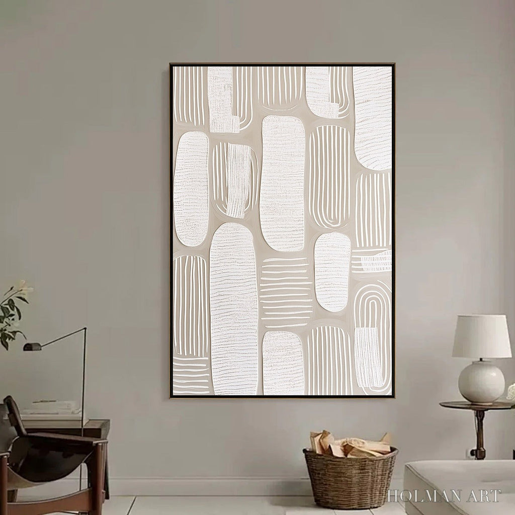 HOLMAN ART Quiet Rhythms – Textured Wabi Sabi Abstract Painting in Neutral Tones - image 6