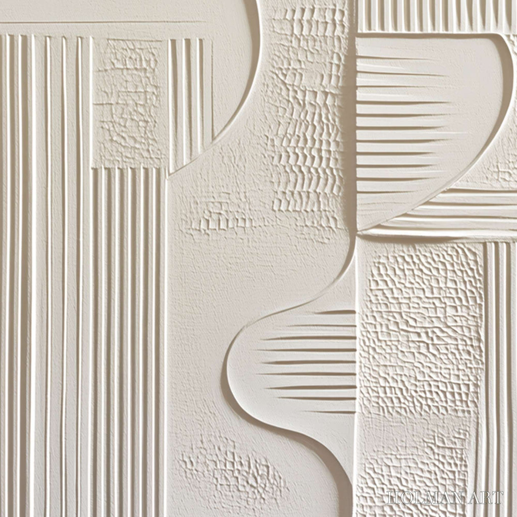 HOLMAN ART Structured Calm – Textured White Minimalist Abstract Wabi Sabi - image 5