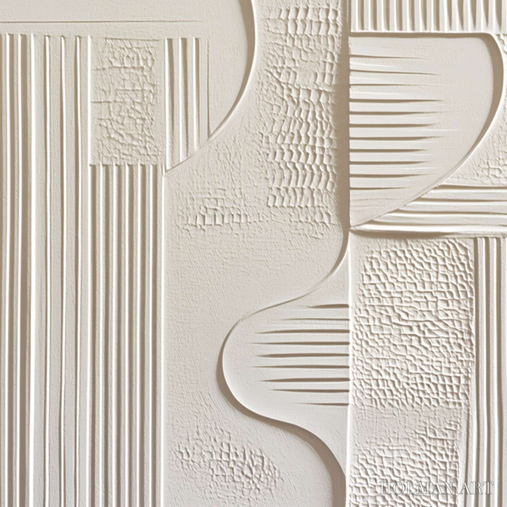 HOLMAN ART Structured Calm – Textured White Minimalist Abstract Wabi Sabi - image 5