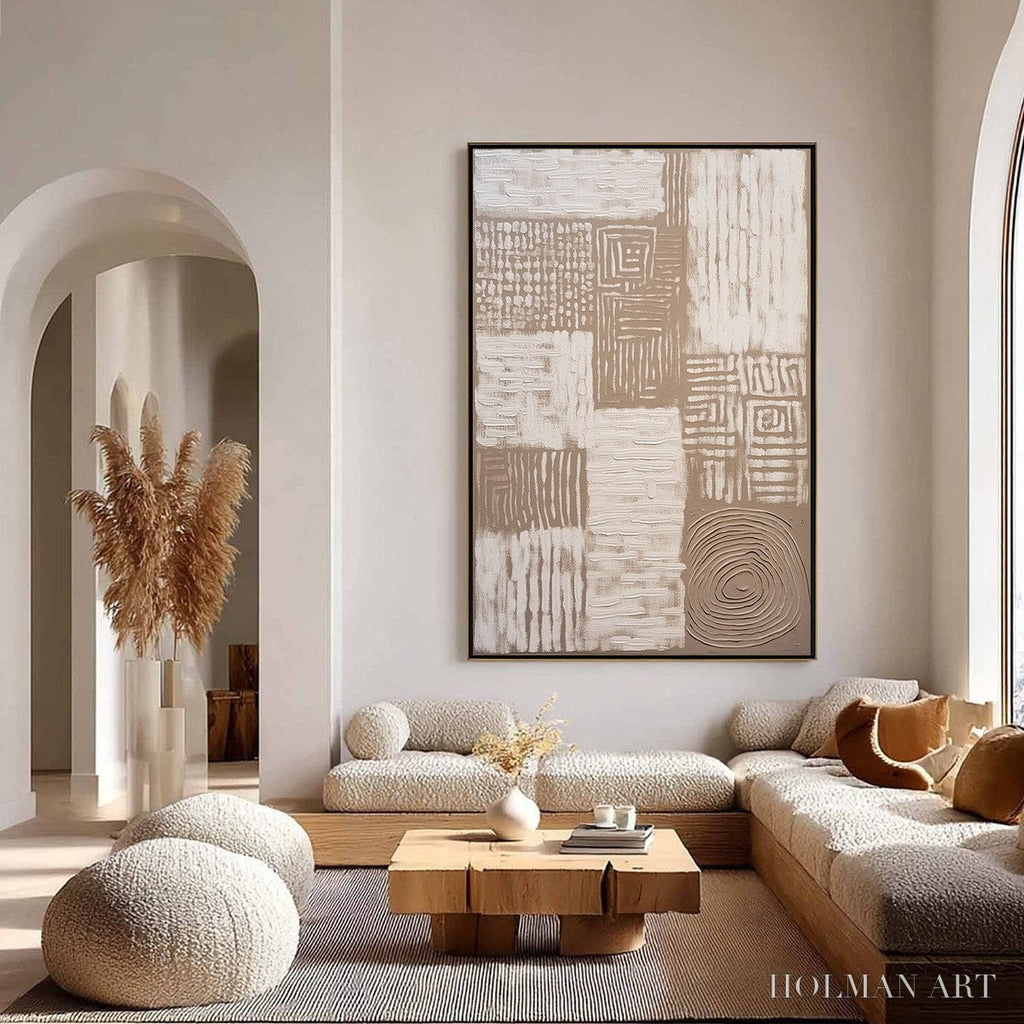 HOLMAN ART Ancient Echoes – Textured Wabi Sabi Abstract Painting in Neutral Tones - image 4