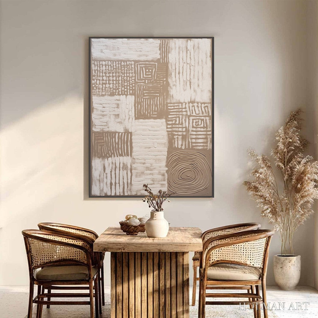HOLMAN ART Ancient Echoes – Textured Wabi Sabi Abstract Painting in Neutral Tones - image 6