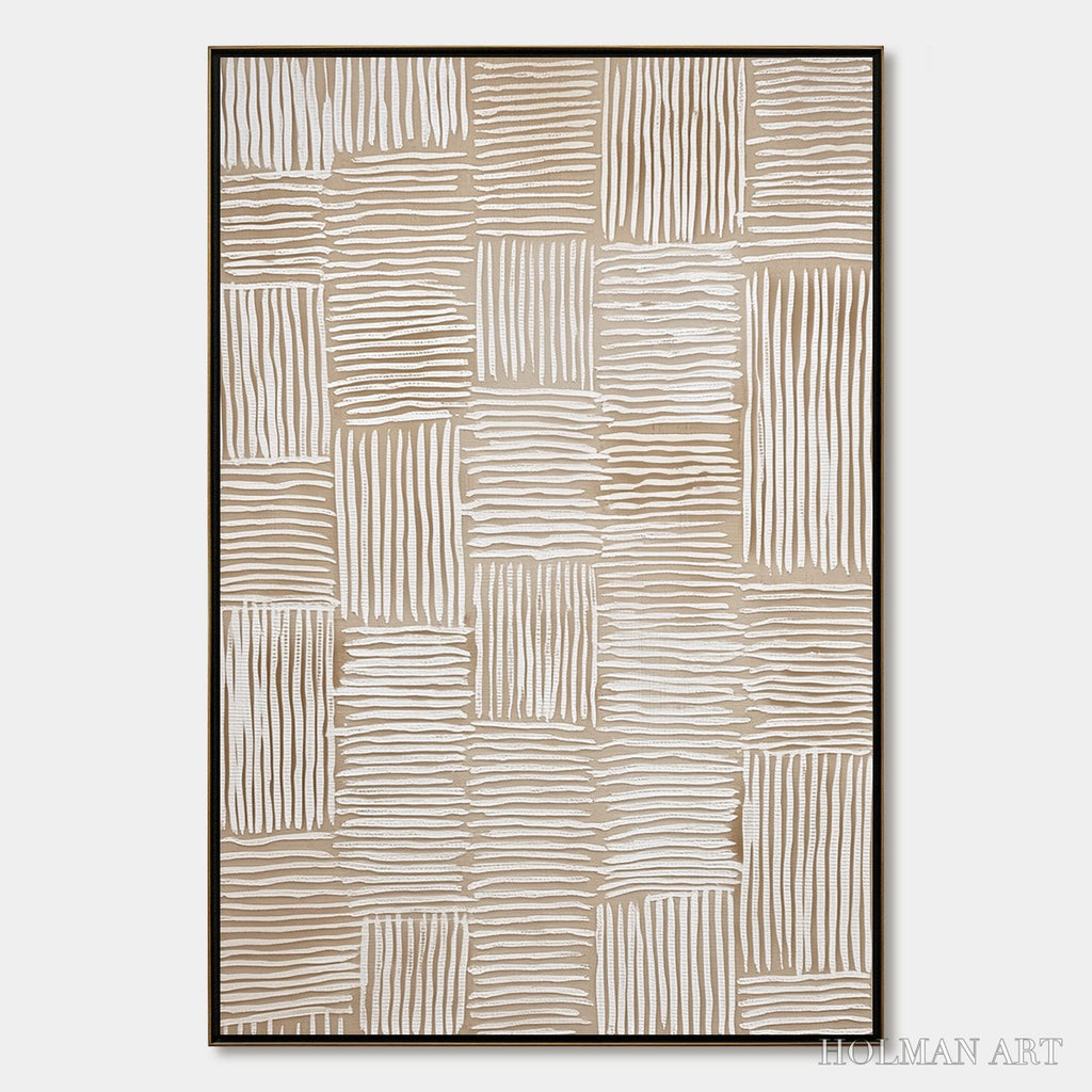 HOLMAN ART Woven Calm – Hand-Painted Wabi Sabi Textured Abstract Art - image 1