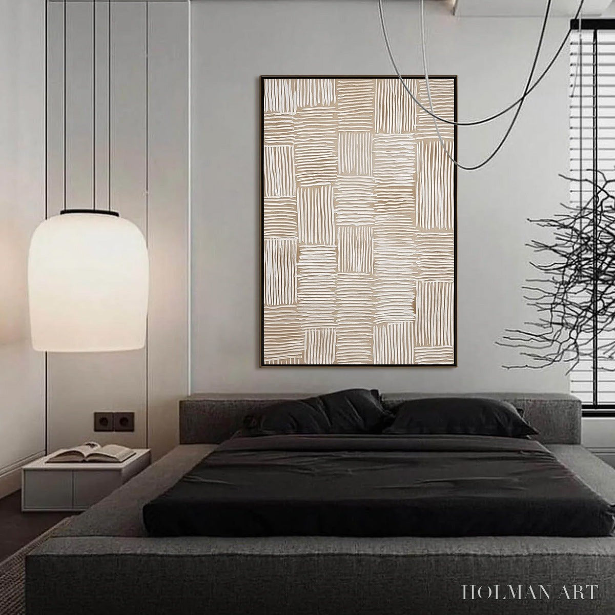 HOLMAN ART Woven Calm – Hand-Painted Wabi Sabi Textured Abstract Art - image 4