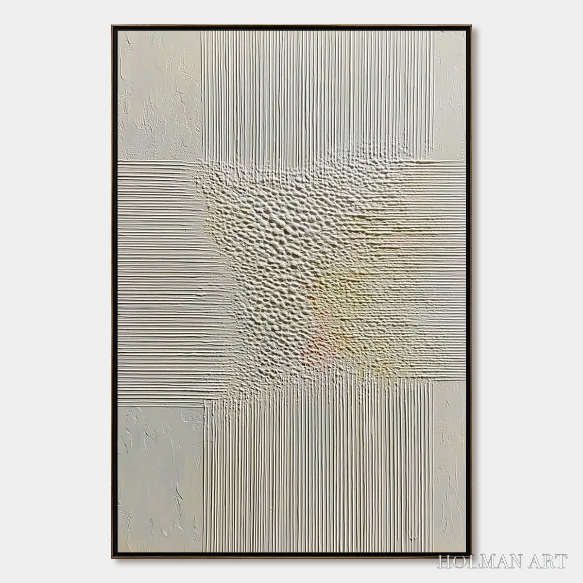 HOLMAN ART Echoes of Stillness – Vertical Wabi Sabi Textured Abstract - image 1