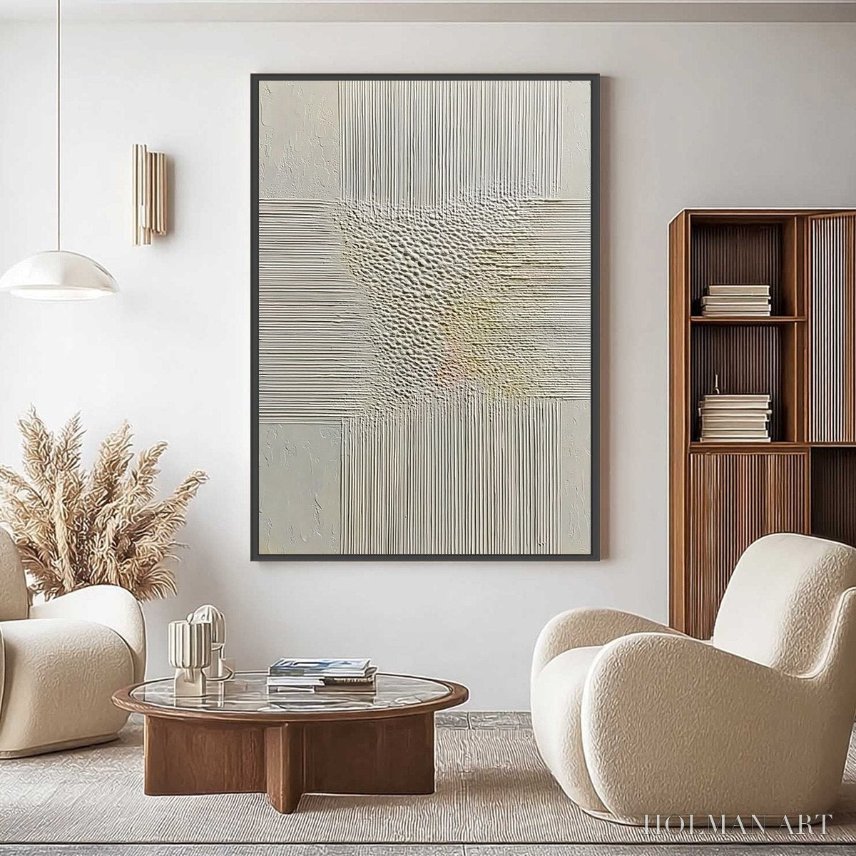 HOLMAN ART Echoes of Stillness – Vertical Wabi Sabi Textured Abstract - image 4