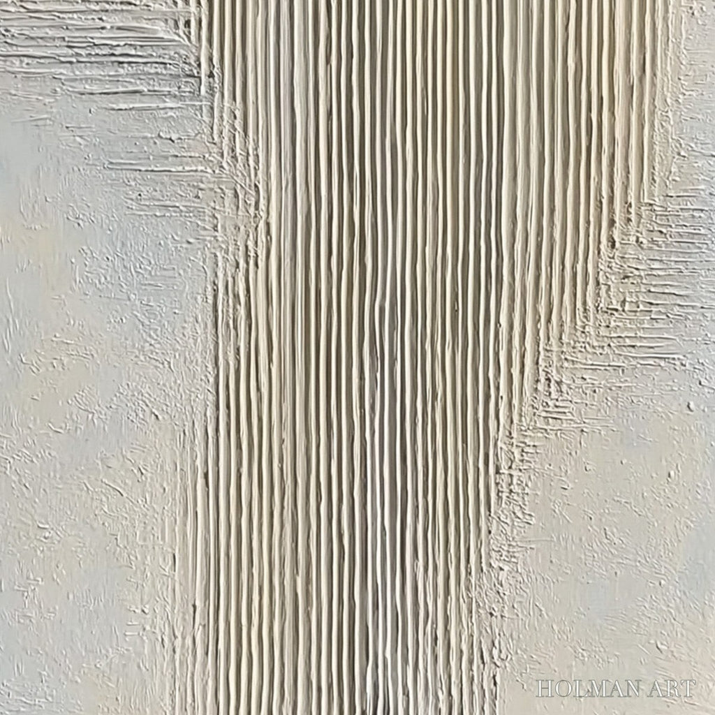 HOLMAN ART Serene Stria – Wabi Sabi Textured Vertical Abstract Painting - image 5