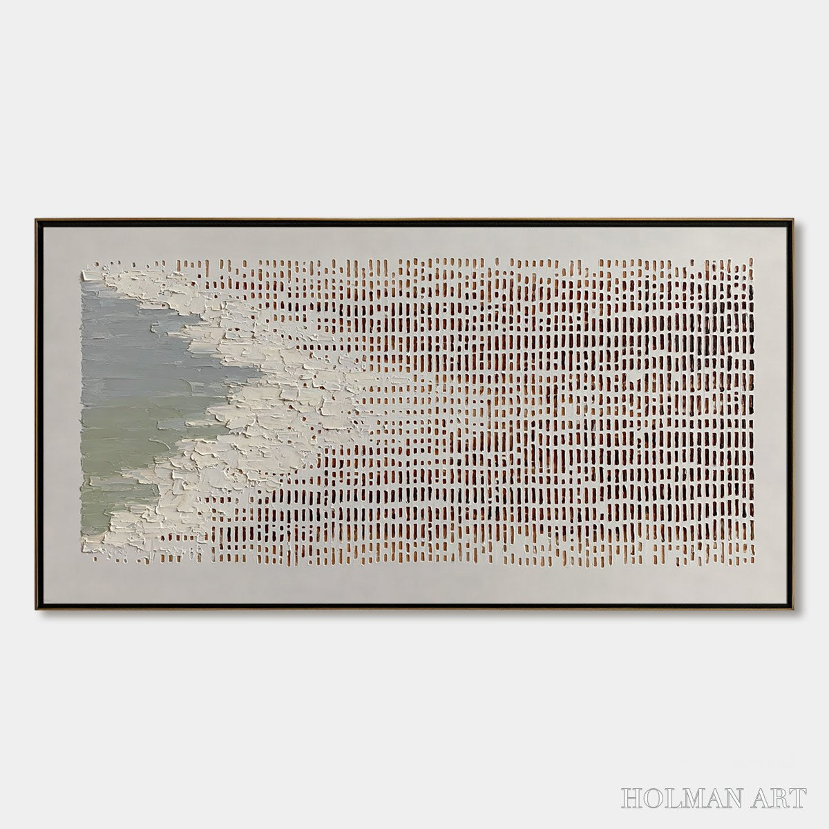 HOLMAN ART Coastal Rhythm – Textured Wabi Sabi Abstract Horizontal - image 1