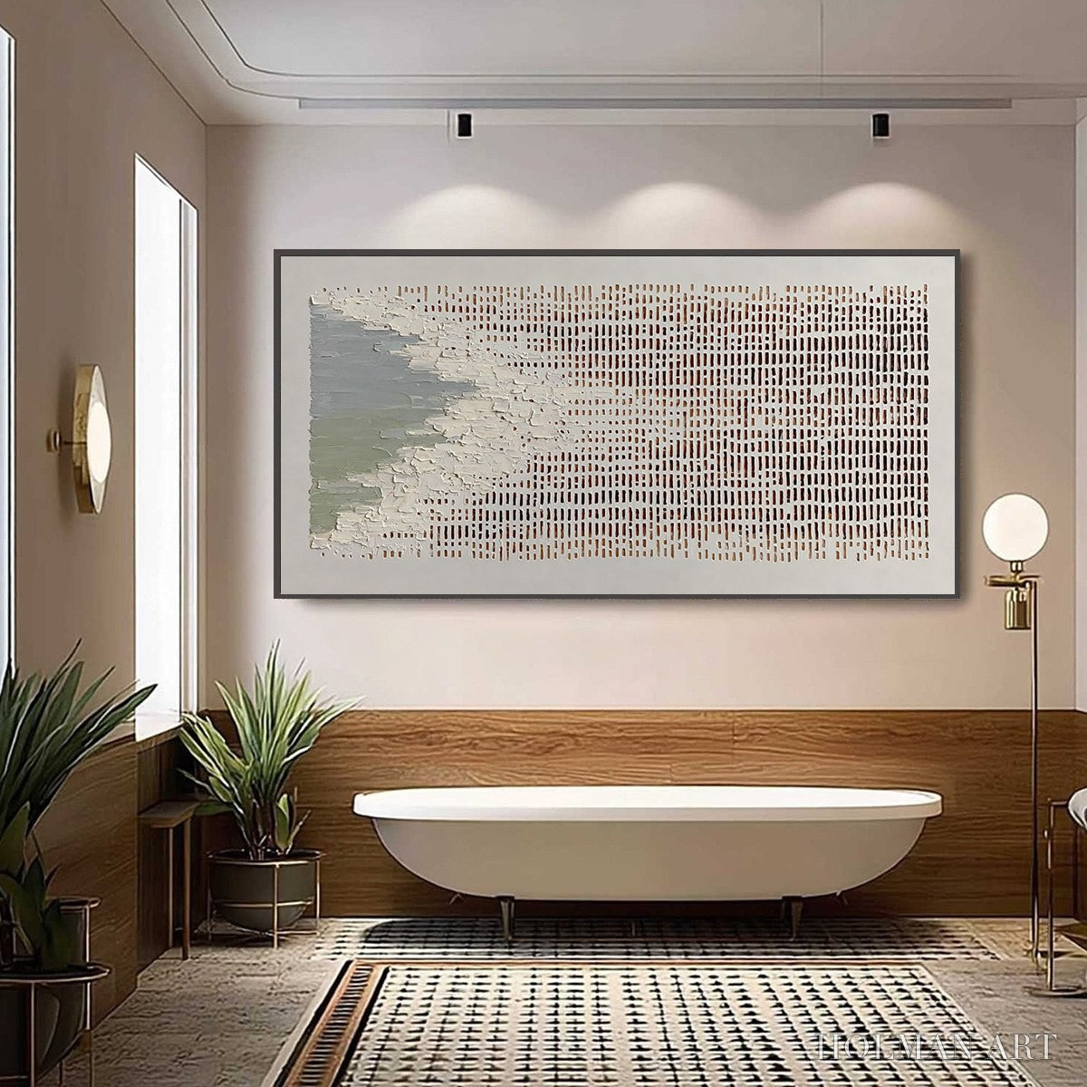 HOLMAN ART Coastal Rhythm – Textured Wabi Sabi Abstract Horizontal - image 2