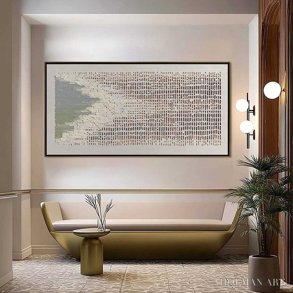 HOLMAN ART Coastal Rhythm – Textured Wabi Sabi Abstract Horizontal - image 4