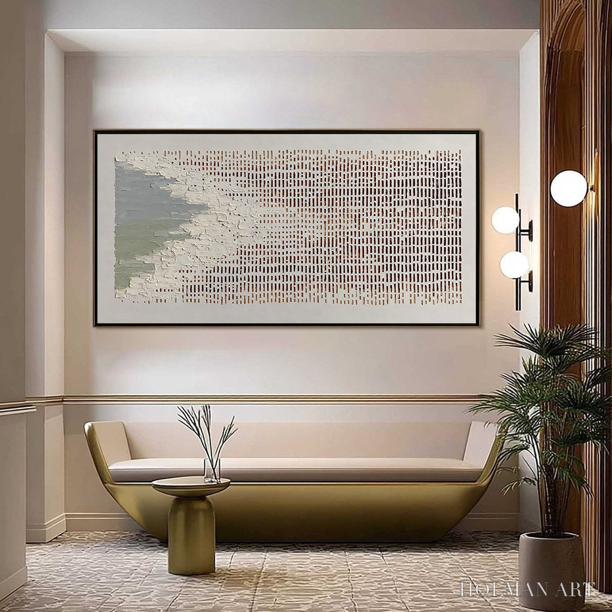 HOLMAN ART Coastal Rhythm – Textured Wabi Sabi Abstract Horizontal - image 4