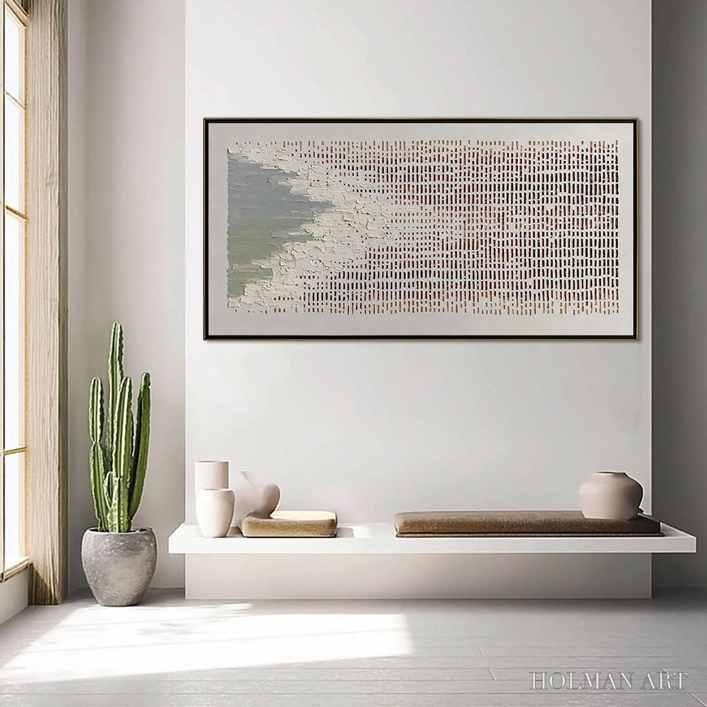 HOLMAN ART Coastal Rhythm – Textured Wabi Sabi Abstract Horizontal - image 6