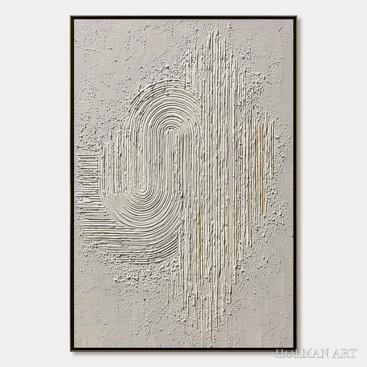 HOLMAN ART Echoes in Silence – Textured White Abstract Wabi Sabi - image 1