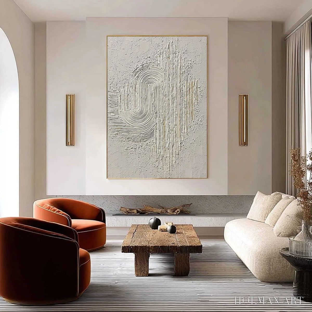 HOLMAN ART Echoes in Silence – Textured White Abstract Wabi Sabi - image 2
