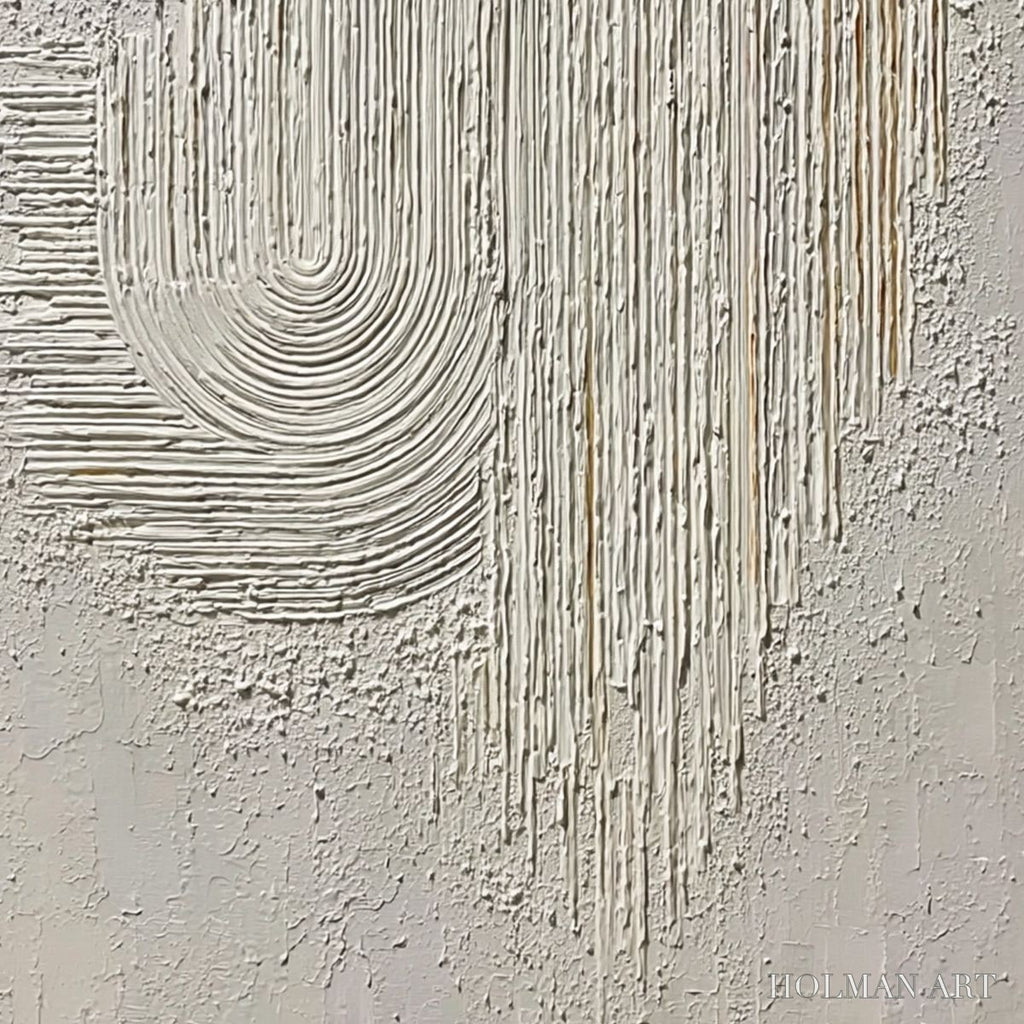 HOLMAN ART Echoes in Silence – Textured White Abstract Wabi Sabi - image 5