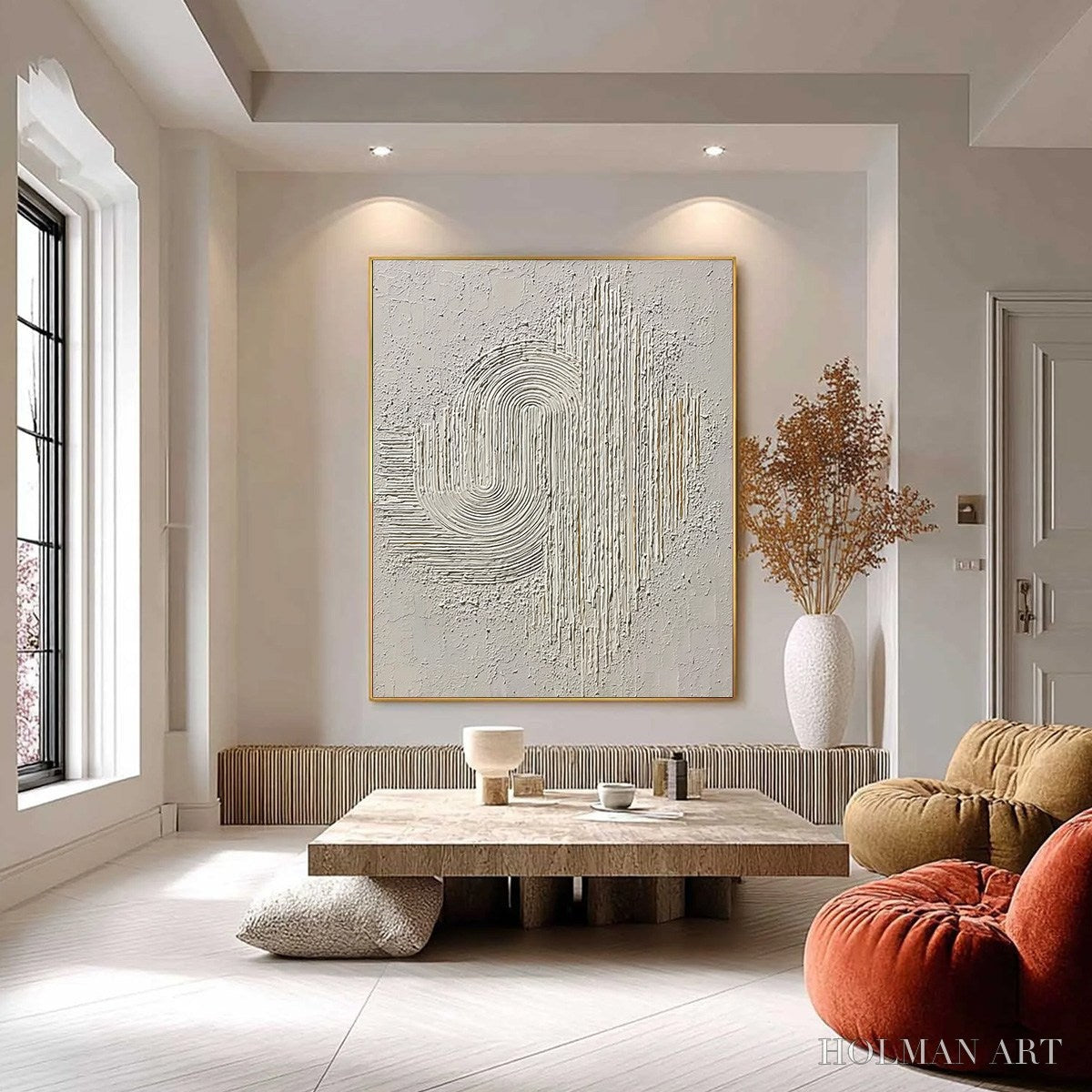HOLMAN ART Echoes in Silence – Textured White Abstract Wabi Sabi - image 6
