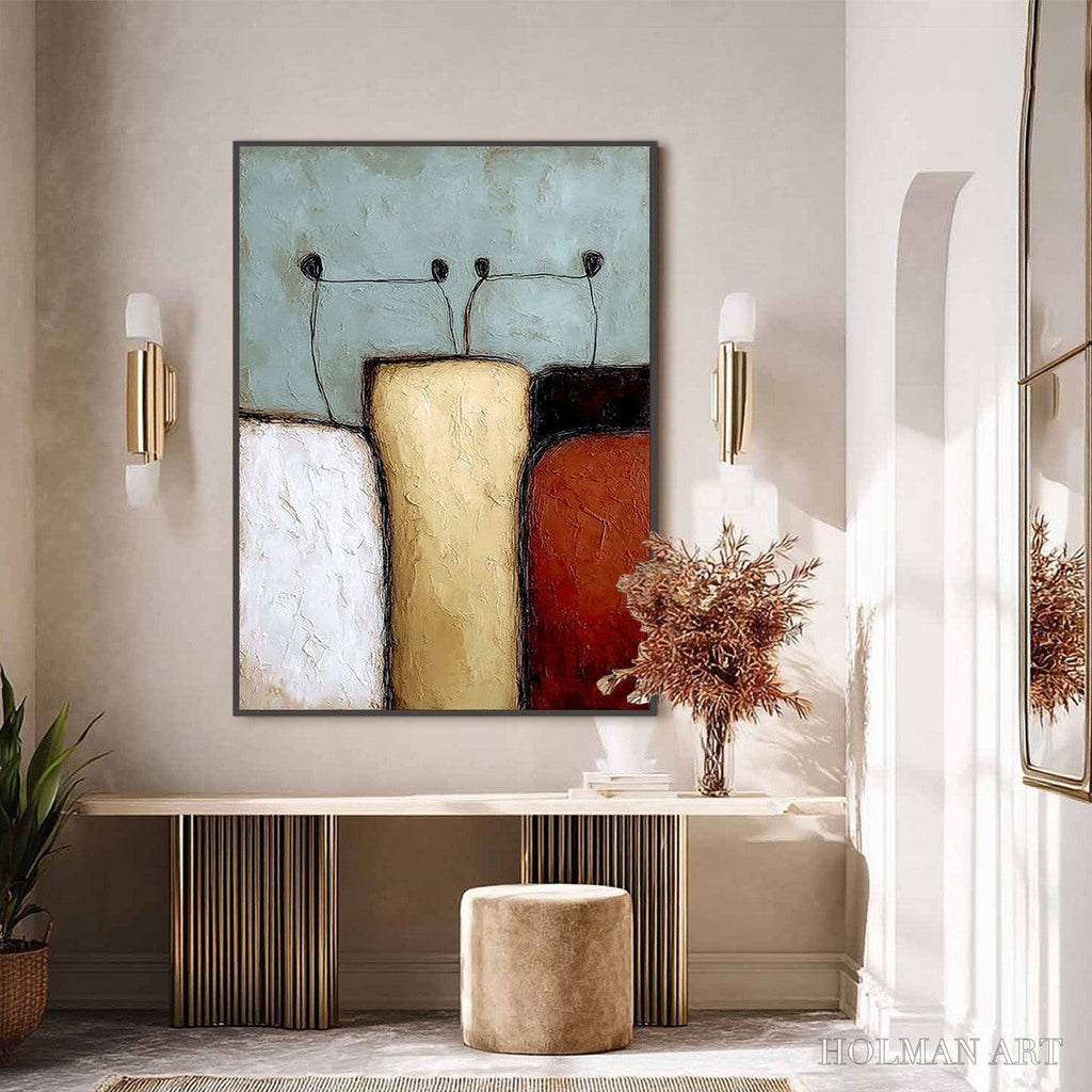 HOLMAN ART the Gathering – Textured Wabi Sabi Abstract Painting of Earthy Forms - image 6