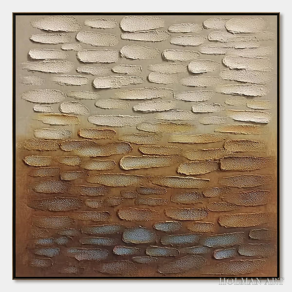 HOLMAN ART Earthen Strata – Textured Abstract Wabi Sabi Oil Painting on Canvas - image 1