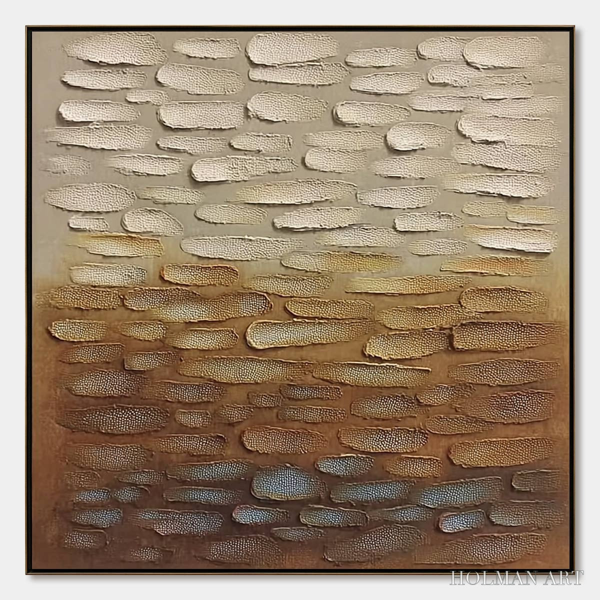 HOLMAN ART Earthen Strata – Textured Abstract Wabi Sabi Oil Painting on Canvas - image 1