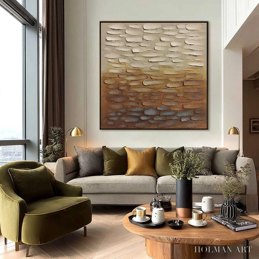 HOLMAN ART Earthen Strata – Textured Abstract Wabi Sabi Oil Painting on Canvas - image 6