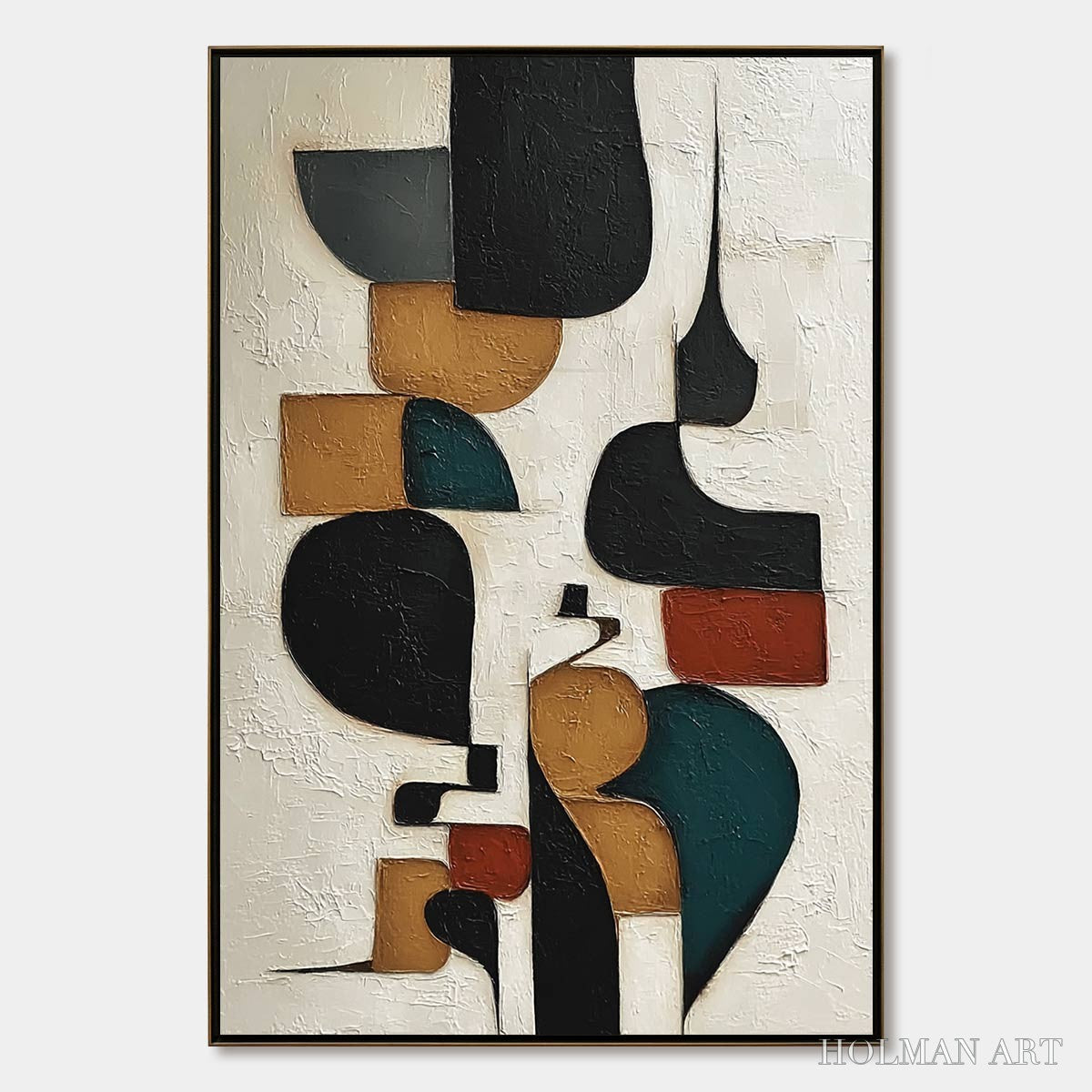 HOLMAN ART Balancing Act – Textured Wabi Sabi Abstract Painting for Modern Decor - image 1