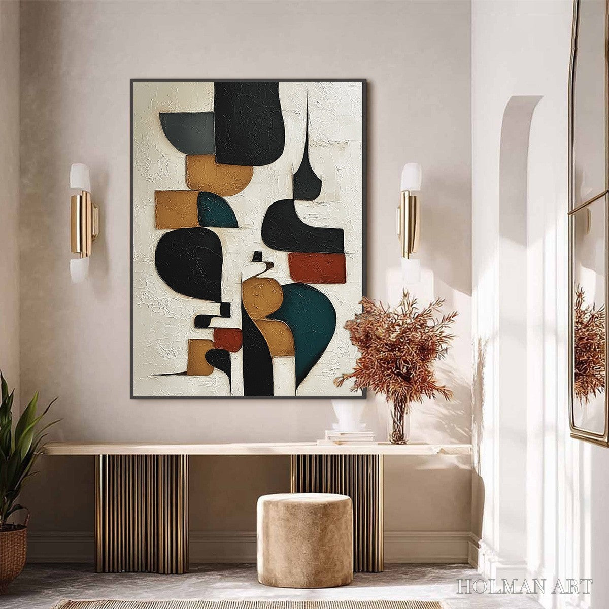 HOLMAN ART Balancing Act – Textured Wabi Sabi Abstract Painting for Modern Decor - image 2