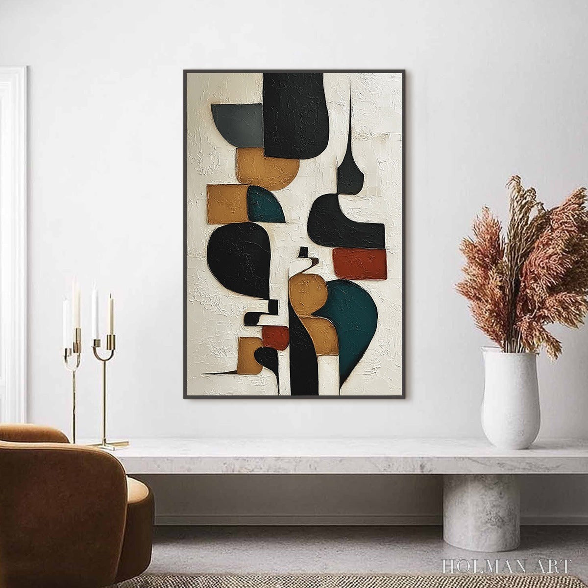 HOLMAN ART Balancing Act – Textured Wabi Sabi Abstract Painting for Modern Decor - image 4