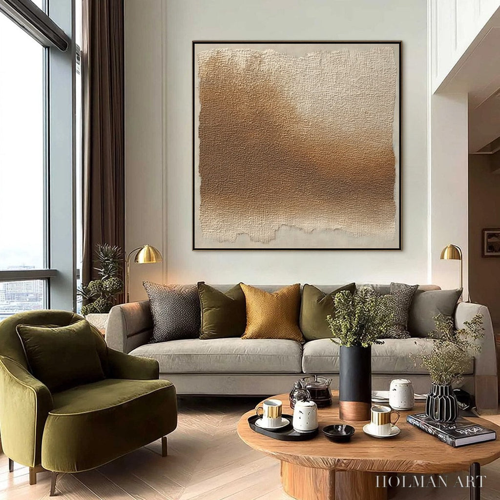 HOLMAN ART Earthen Veil – Large Textured Wabi Sabi Abstract Painting - image 2
