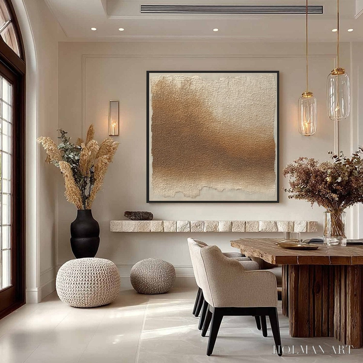 HOLMAN ART Earthen Veil – Large Textured Wabi Sabi Abstract Painting - image 4