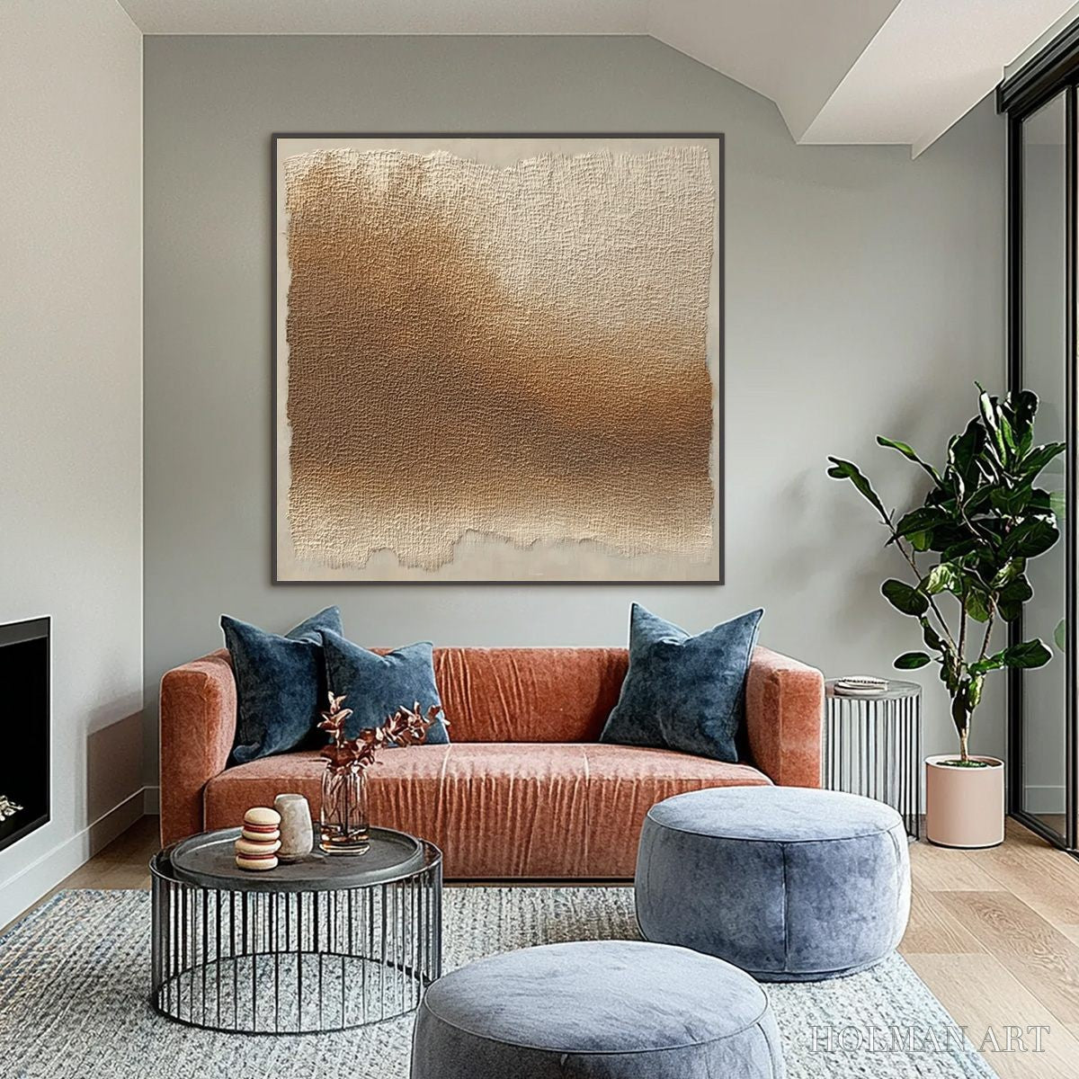 HOLMAN ART Earthen Veil – Large Textured Wabi Sabi Abstract Painting - image 6