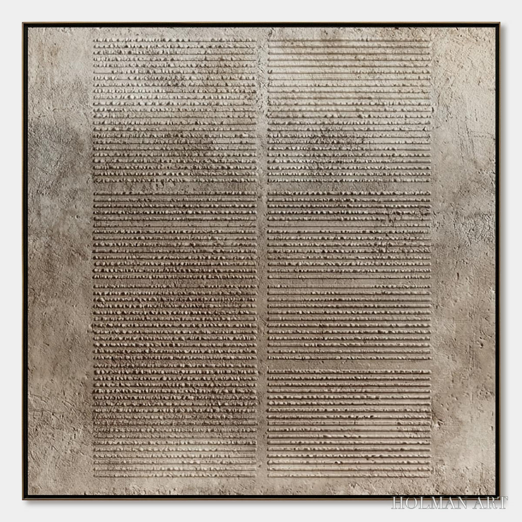 HOLMAN ART Earthen Tablet – Textured Wabi Sabi Minimalist Abstract Painting - image 1