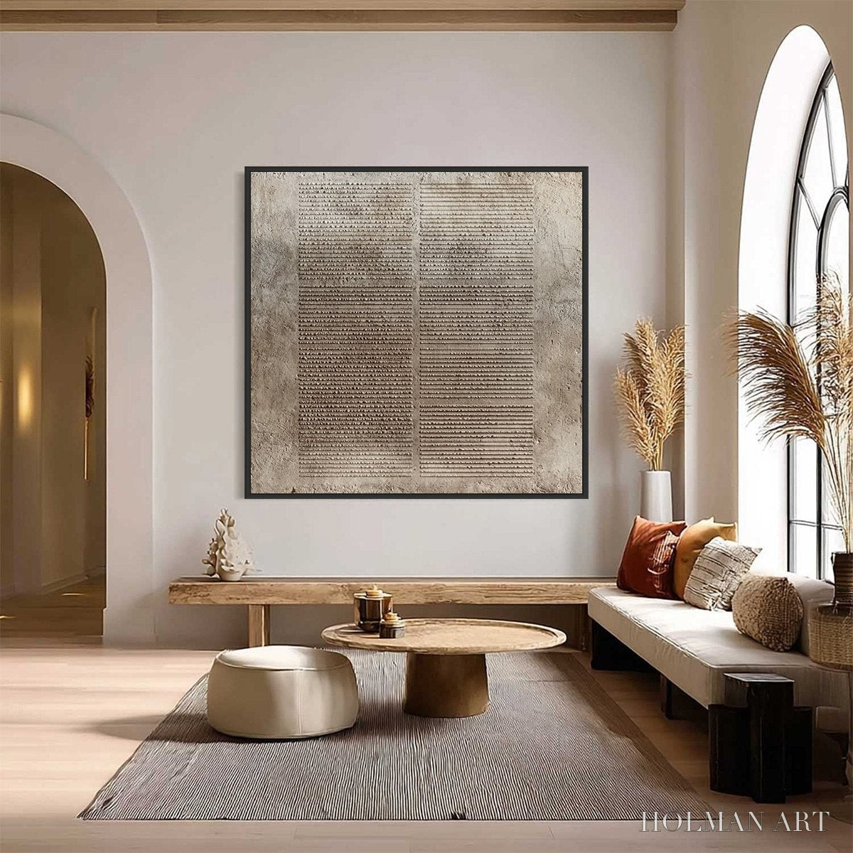 HOLMAN ART Earthen Tablet – Textured Wabi Sabi Minimalist Abstract Painting - image 2