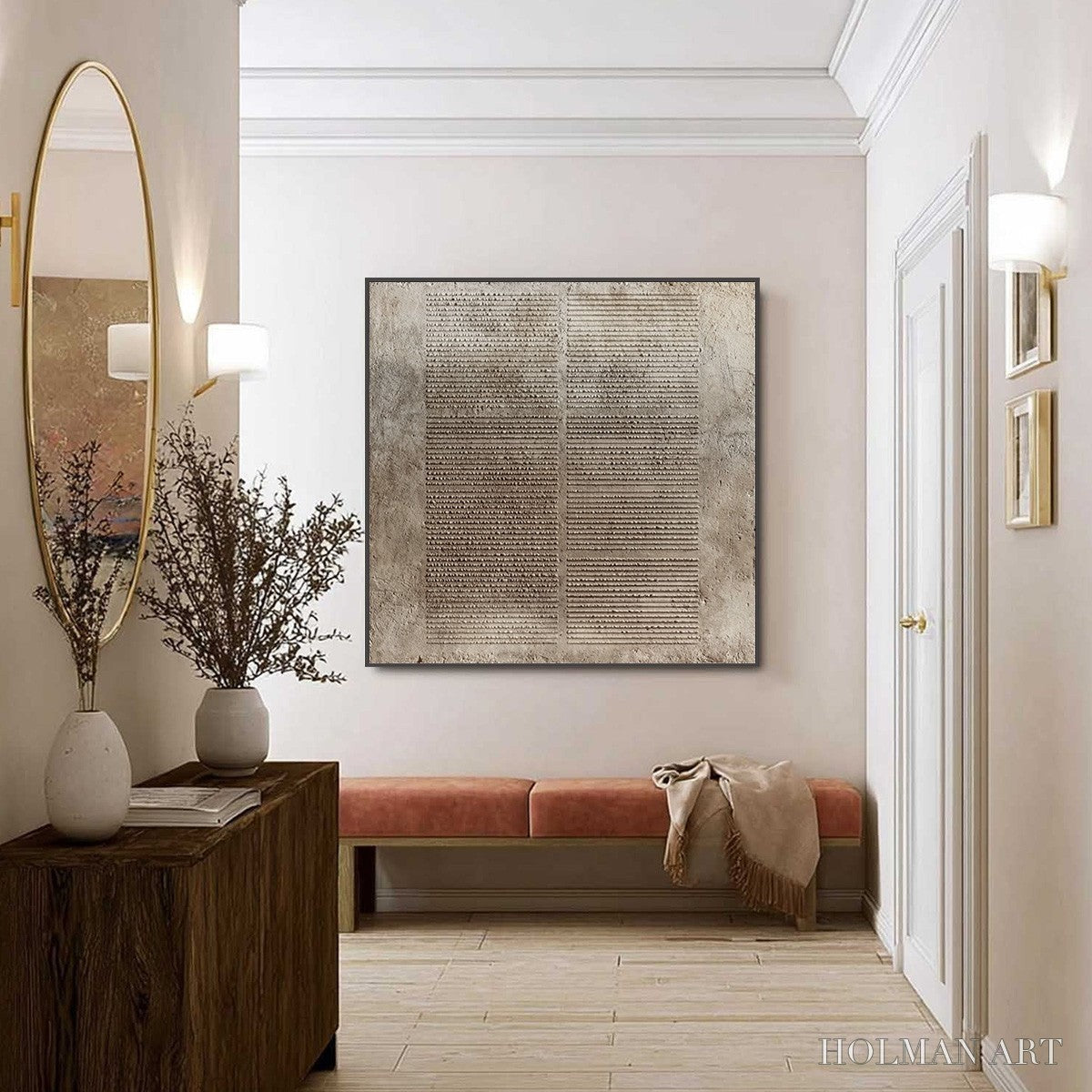 HOLMAN ART Earthen Tablet – Textured Wabi Sabi Minimalist Abstract Painting - image 6