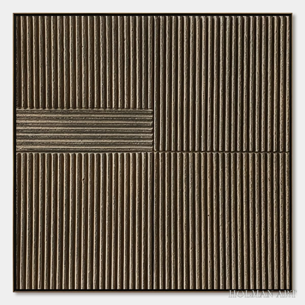 HOLMAN ART Silent Cadence – Square Textured Wabi-Sabi Abstract - image 1