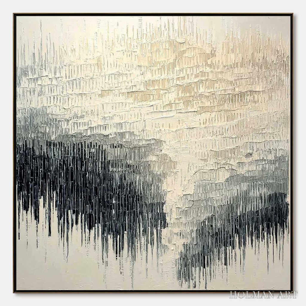 HOLMAN ART Static Flow – Heavy Texture Wabi Sabi Abstract Painting - image 1